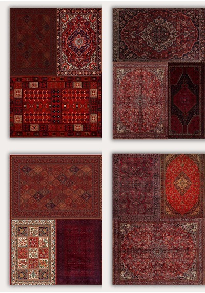 Çoklu Desen Etnik Halı Motifli 10'lu Scrapbook Kağıt Seti A5 Boyut