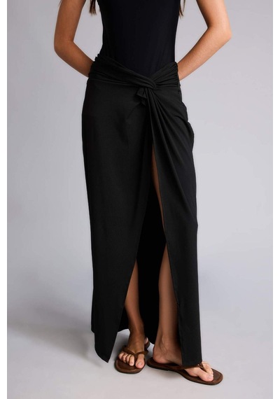 Defacto Regular Fıt Siyah Burkini Plaj Eteği H9907ax26hsbk81 Siyah-bk81