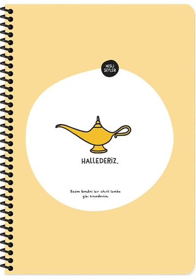 Hisli Şeyler A4 Çizgili Spiralli Stickerli Defter Hallederiz