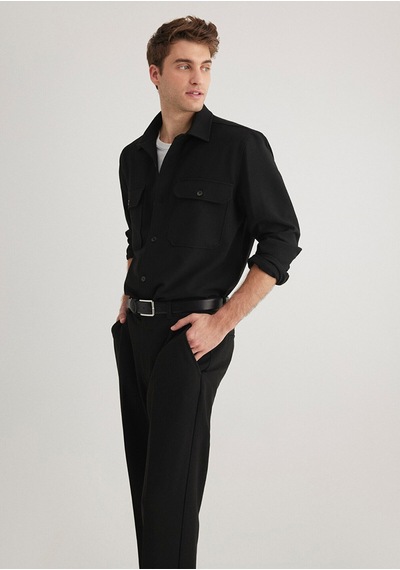 Mavi Siyah Gömlek Regular Fit / Normal Kesim 0211395-900 Siyah