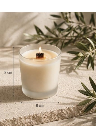 Paçuli Vanilya Kahve Kokulu Mum 230 Ml - Ahşap Fitil, Buzlu Cam Bardak, Uzun Yanma Süresi, Hediye Kutulu Çok Renkli