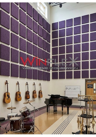 Akustik Kumaş Kaplı Panel-60x60cm Mor
