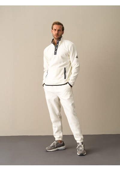 Xint Ekru Regular Fit Dik Yaka Polar Sweatshirt 300276 Beyaz