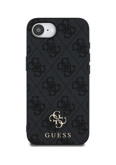 Apple iPhone 16e Uyumlu Kılıf Guess Lisanslı M-safe Şarj Özellikli Small 4g Classic Kapak Siyah