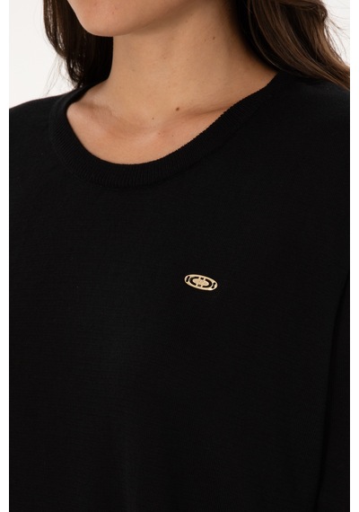 U.S. Polo Assn. Kadın Siyah Bisiklet Yaka Basic Kazak 50307735-VR046
