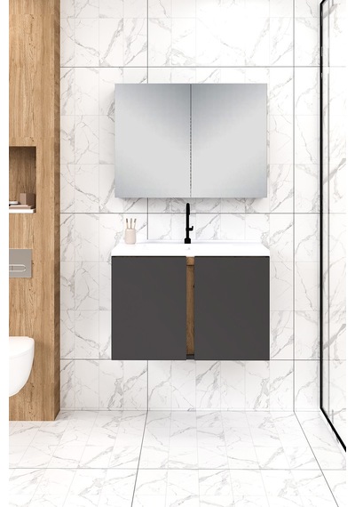 %100 Mdf 80 Cm Lavina Banyo Dolabı Beyaz