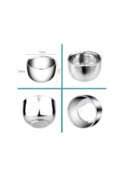 Omeniv 120ml Çift Duvarlı (Double Wall) 304 Çelik Kahve Fincanı