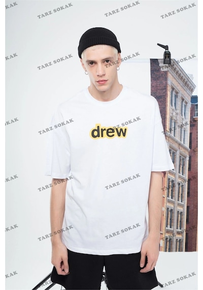 Tarzsokak Erkek Drew Yazı Tshirt Beyaz