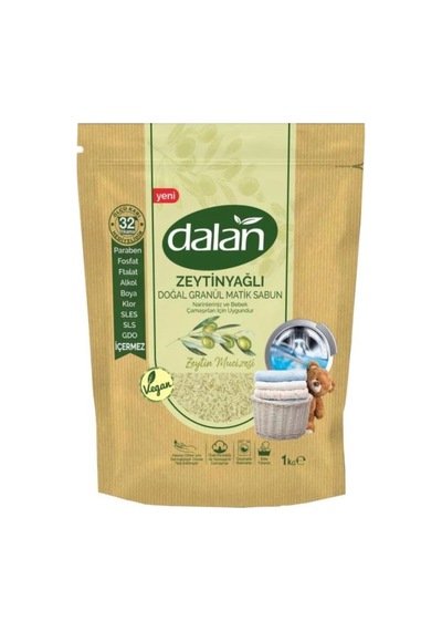 Dalan Zeytin Mucizesi Zeytinyağlı Granül Matik Sabun Tozu 32 Yıkama 9 x 1 KG