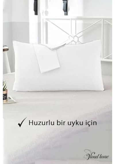Vionel Home Pamuklu 2'li Kapaklı Yastık Kılıfı 50x70 Cm - Yumuşak Ve Nefes Alabilir - Düz Renk Beyaz Abanoz