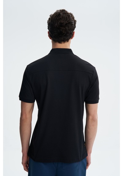 AR-MA Arma Erkek Likralı Pike Regular Fit Polo Yaka Tişört Y27374307801 Siyah