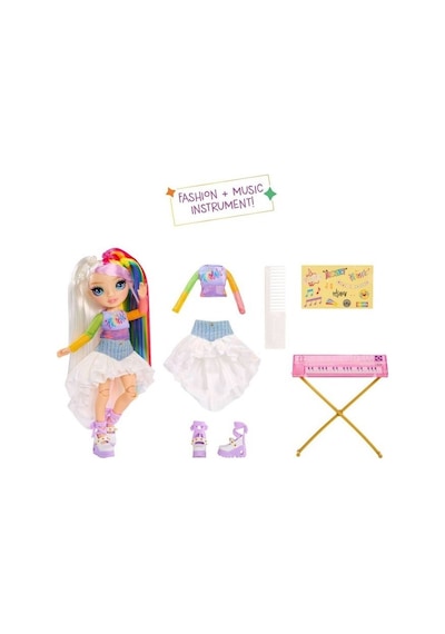Rainbow High Jr High Rock Grubu Moda Bebek Serisi Skyler, Sunny, Bella Ve Amaya, Müzik Aksesuarlarıyla 62854406