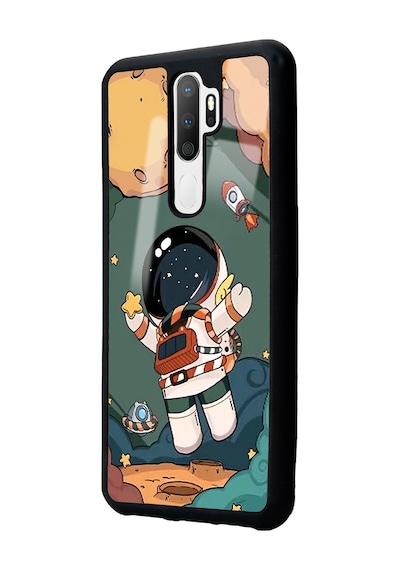 Oppo A5 2020 Anime Astronot Tasarımlı Glossy Telefon Kılıfı Çok Renkli