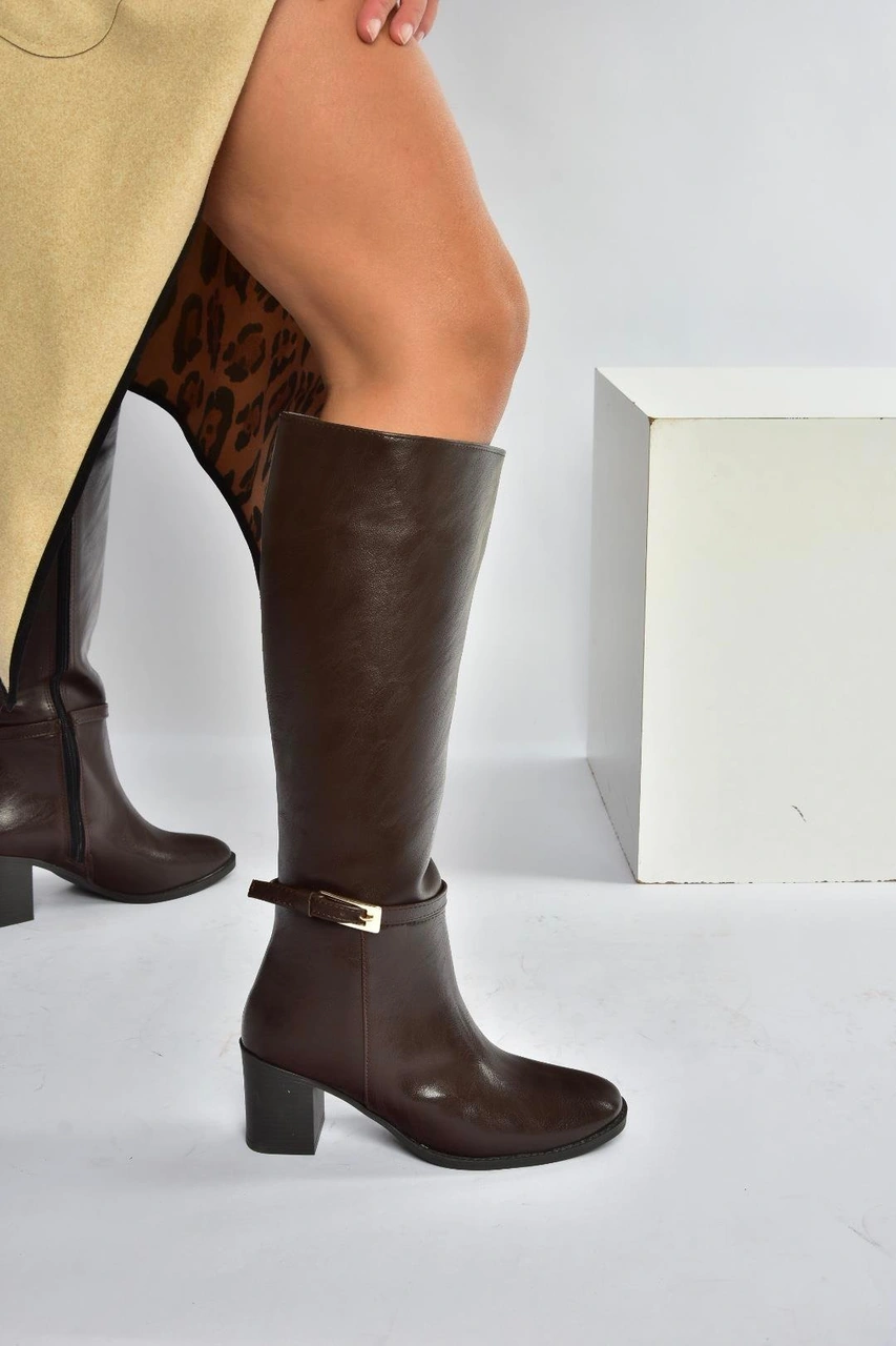 Fox Shoes V973600509 Kahverengi Kalın Topuklu Kadın Çizme Kahverengi-suni Deri Fox Shoes V973600509 Kahverengi Kalın Topuklu Kadın Çizme Kahverengi-suni Deri