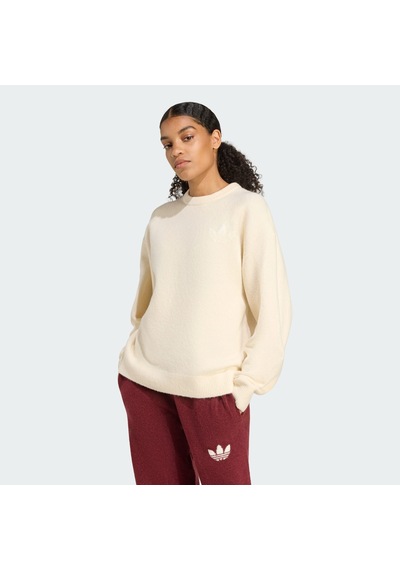 Adidas Kf2339 Knıtted Sweater Kadın Sweatshirt Bej