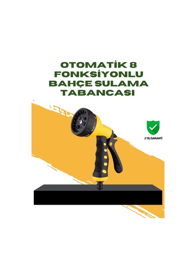 Bahçe Sulama Tabancası Hortum Ucu 8 Fonksiyonlu Ayarlanabilir .
