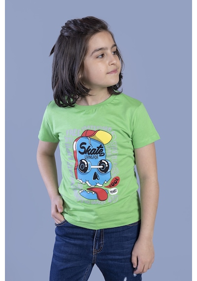 Toontoy Kids Toontoy Erkek Çocuk Skate Baskılı Tişört Yeşil