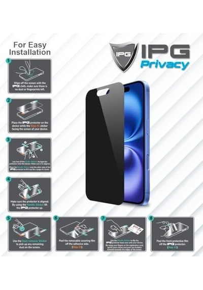 Fit 4 Pro İçin Ipg Privacy Gizlilik Anti-spy Ekran Koruyucu 2 Adet , Mat, Parmak İzi Bırakmaz, Yandan Görünmeyi Engeller