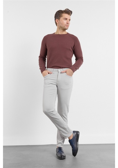 İmza Taş Rengi 5 Cep Düz Paça Gabardin Slim Fit Pamuklu Pantolon 1003260318