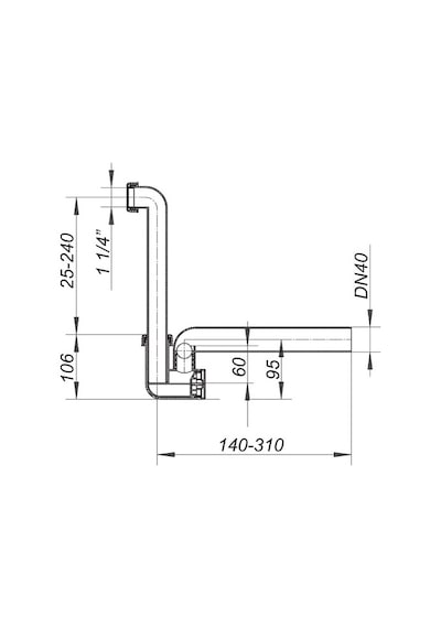 Dallmer Koku Önleyici Klima Yoğuşma Sifonu 136 , 1 1/4" x DN40