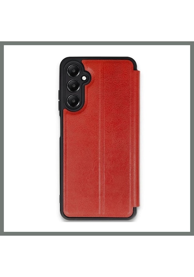 Bezos Samsung Galaxy A35 5g Uyumlu Kılıf Flip Cover - Kırmızı Mmbz