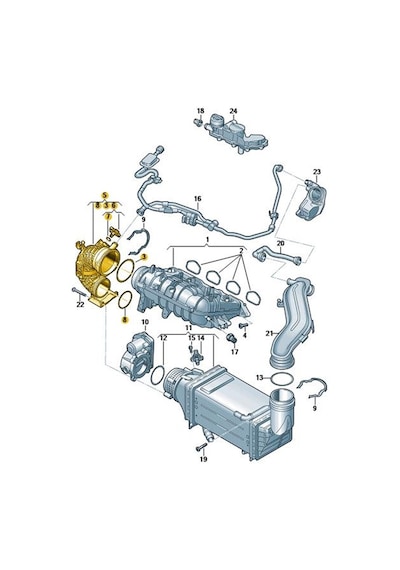 Skoda Kamiq 2024-2027 1.5tsi Dpca Emme Manifold Borusu 04e145641a