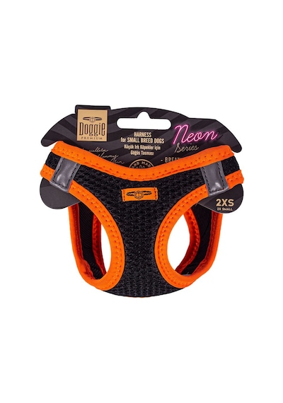 Doggie Havalı Dokuma Neon Serisi Küçük Irk Göğüs Tasması Turuncu 2XS-26-30Cm Turuncu