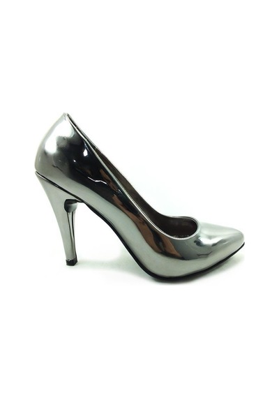 Çarıkçım Stiletto Kadın Ayakkabı Platin-Ayna 61 700