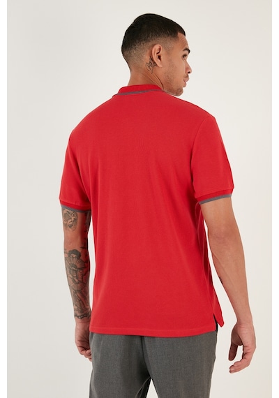 Buratti % 100 Pamuk Düğmeli Regular Fit Erkek Polo Yaka T Shirt 5902118 Kırmızı