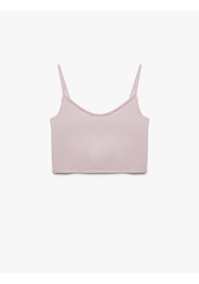 Koton İp Askılı İnterlok Crop Sporcu Atleti Açık Pembe 5sak30129nk Pembe
