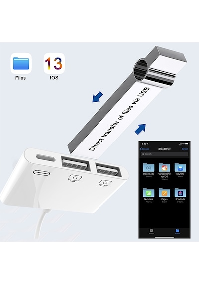 Ally 3In1 Apple iPhone  Uyumlu iPad Lightning To Usb Kamera Okuyucu