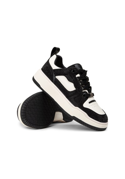 Deery Kadın Hakiki Deri Siyah Taş Detaylı Sneaker - 25359zsyhc01 Siyah