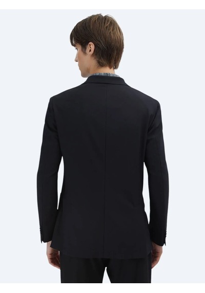 Kip Siyah Desenli Modern Fit Ceket Siyah