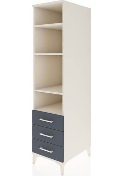 Kronos Dolap 4 Raflı 3 Çekmeceli 44x59x182 Aytaşı-antrasit Aytaşı