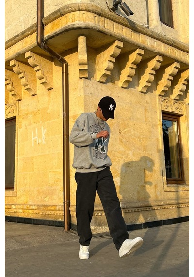 Flaw Basic Kar Yıkama Baggy Jean Siyah Siyah
