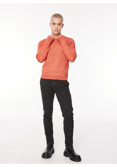 Fred Mello Bisiklet Yaka Slim Fit Turuncu Erkek Kazak Fm23w37mg
