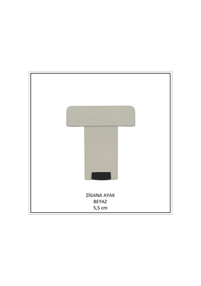 Zigana Ayak, U Tablalı Profil Ayağı, 5,5 Cm, Beyaz Beyaz