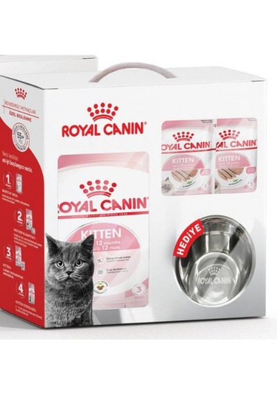 Royal Canin Kitten Yavru Kedi Maması 2 Kg Ve 6 Adet Yaş Mama + Mama Kabı Hediyeli