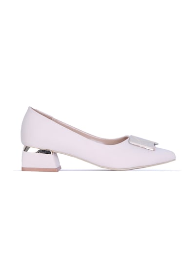 Moda Ayakkabı 855 Syh-krem Kadın 3cm Topuklu Ayakkabı Krem