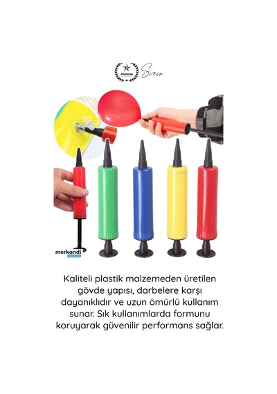 Pompa Balon Şişirme Pompası Dayanıklı Plastik El Manuel Pratik Taşınabilir Hava Basma Aparatı Şişme