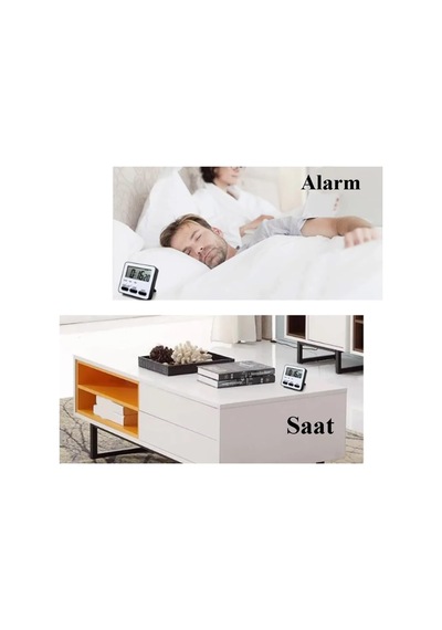 Alarmlı Dijital Öğrenci Sınav Kronometresi 24 Saat Geri Sayım Cihazı Saat - Alarm/kronometre Siyah-beyaz