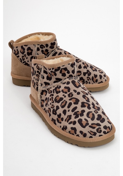Luvishoes Luvi Shoes Zaz Kum Desenli Hakiki Deri Kadın Bilekte Bot Kum Rengi