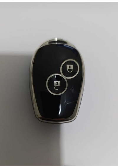 Renault Clio 3 Dacia Duster 2 Buton Nano Anahtar Kılıfı Siyah Gümüş Silver Renk