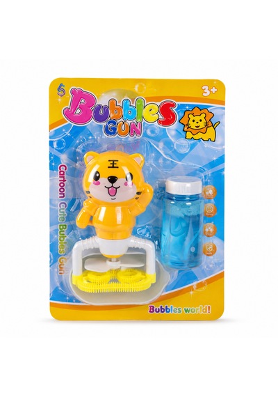 Kaplan Figürlü Otomatik Köpük Tabancası Bubble Gun Sarı