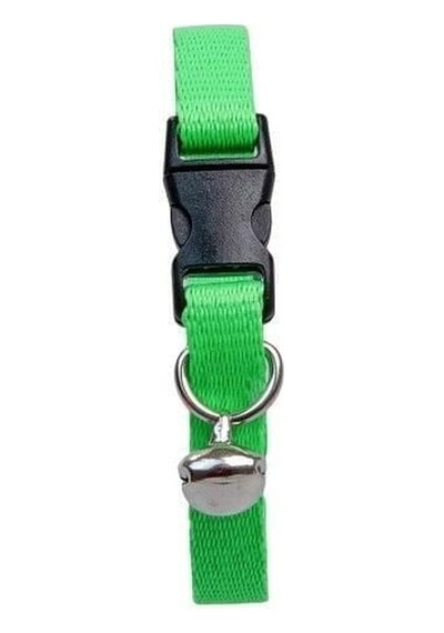 5 Adet Neon Yeşil Zilli Ayarlanabilir Kedi Boyun Tasması 22-30 Cm-21510