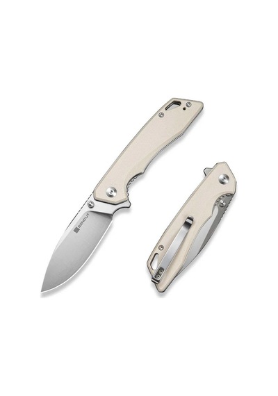 Sencut Stratex Ivory G10 Handle Satin Finished 9cr18mov Blade Kamp Çakı Krem