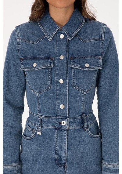 U.s. Polo Assn. Kadın Mavi Elbise Jean 50309415-dn0022 Mıd Blue