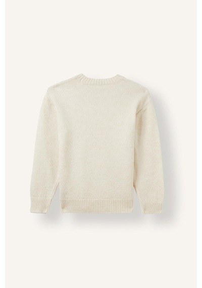 Defacto Oversize Bisiklet Yaka Triko Basic Kazak Erkek Çocuk I3438a826cwer113 Ekru-er113