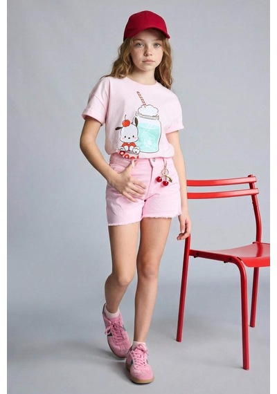 Defacto Gabardin Şort Kız Çocuk H1514a826hspn343 Pembe-pn343