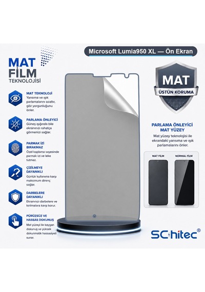 Schitec Microsoft Lumia950 Xl Mat Hidrojel Ekran Koruyucu Film